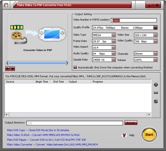 Plato Video 2 PSP Converter Free 3.61.